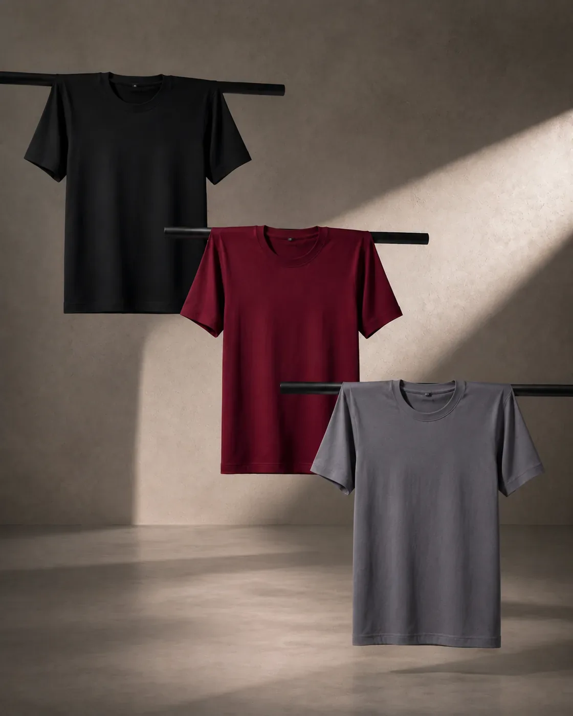 Combo of 3 — Black + Maroon + Light Grey