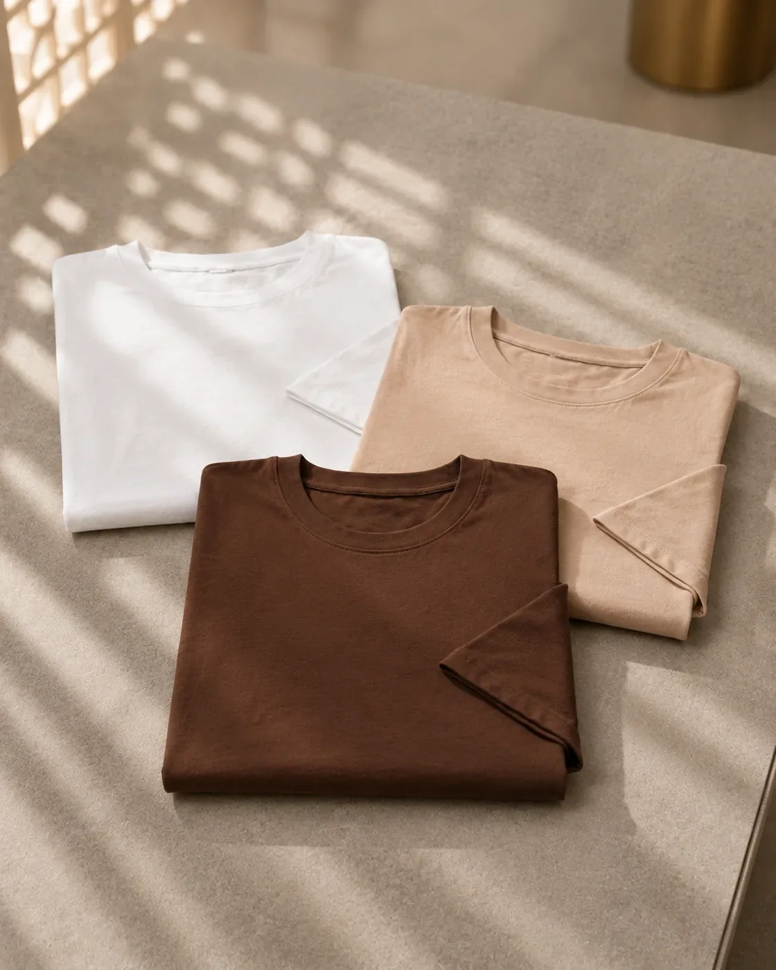 Combo of 3 — White + Beige + Coffee Brown