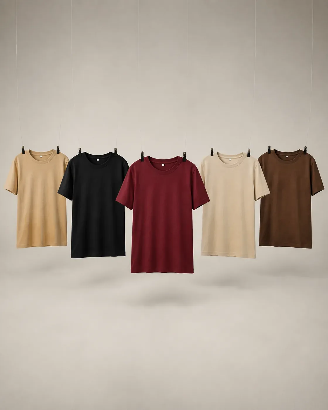 Combo of 5 — Black + Beige + Maroon + Coffee Brown + Skin