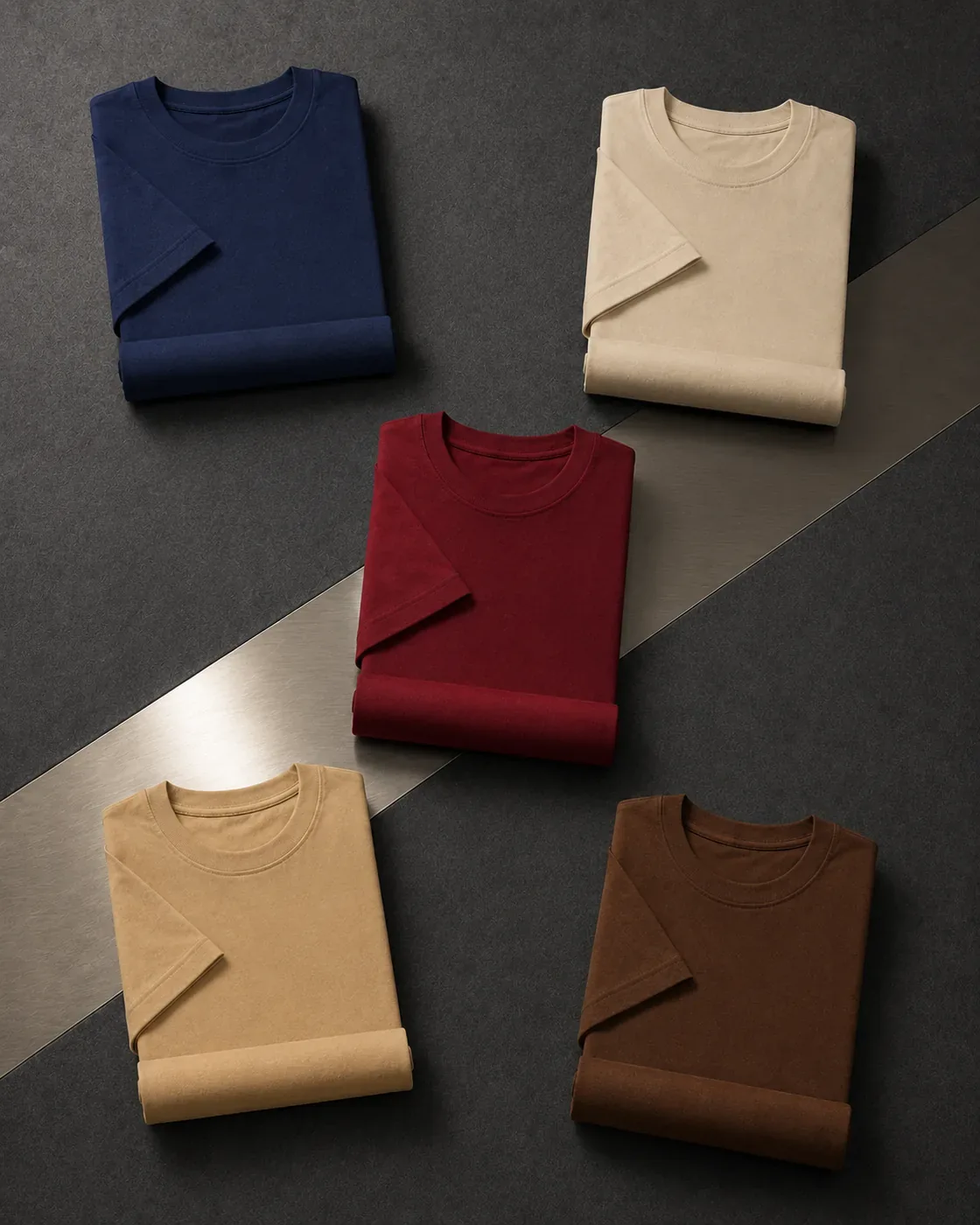 Combo of 5 — Navy Blue + Beige + Maroon + Coffee Brown + Skin